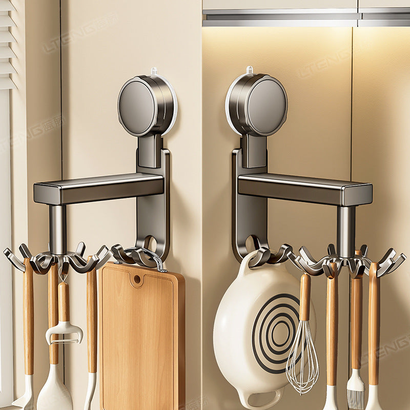 Powerful suction cup, kitchen, rotating hook, rack, nail-free wall-mounted hanger, spatula, spoon, kitchen utensils, storage artifact