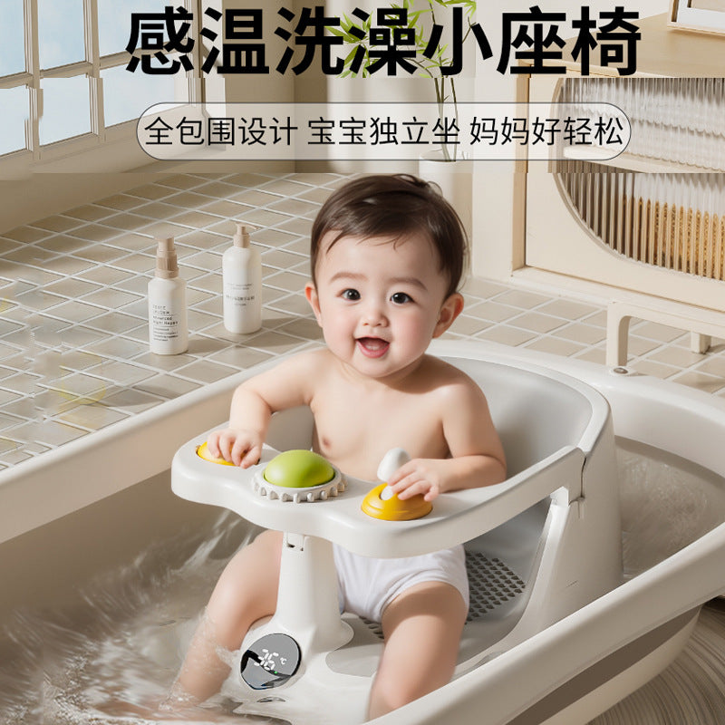 Baby bath support stand - foldable, no-assembly, non-slip bath tub stand for infants and toddlers