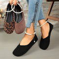 export  spring/summer new arrival: plus size, elegant, fashionable, casual, versatile pearl buckle round toe flat shoes
