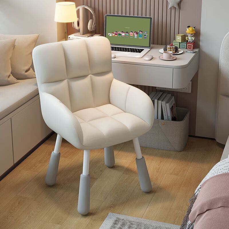 Study chair dormitory plaid long sitting small back stool girl manicure chair bedroom computer chair chair