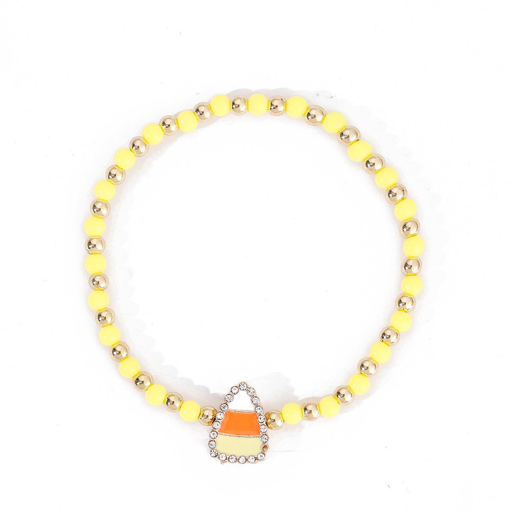 Halloween bracelet wholesale fashionstylishniche style pumpkin ghost cat festival oil drop diamond elastic bracelet for women