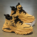 High-top men's shoes spring leather thick solenon-slip work boots spring outdoor hiking sports casualworkwear boots
