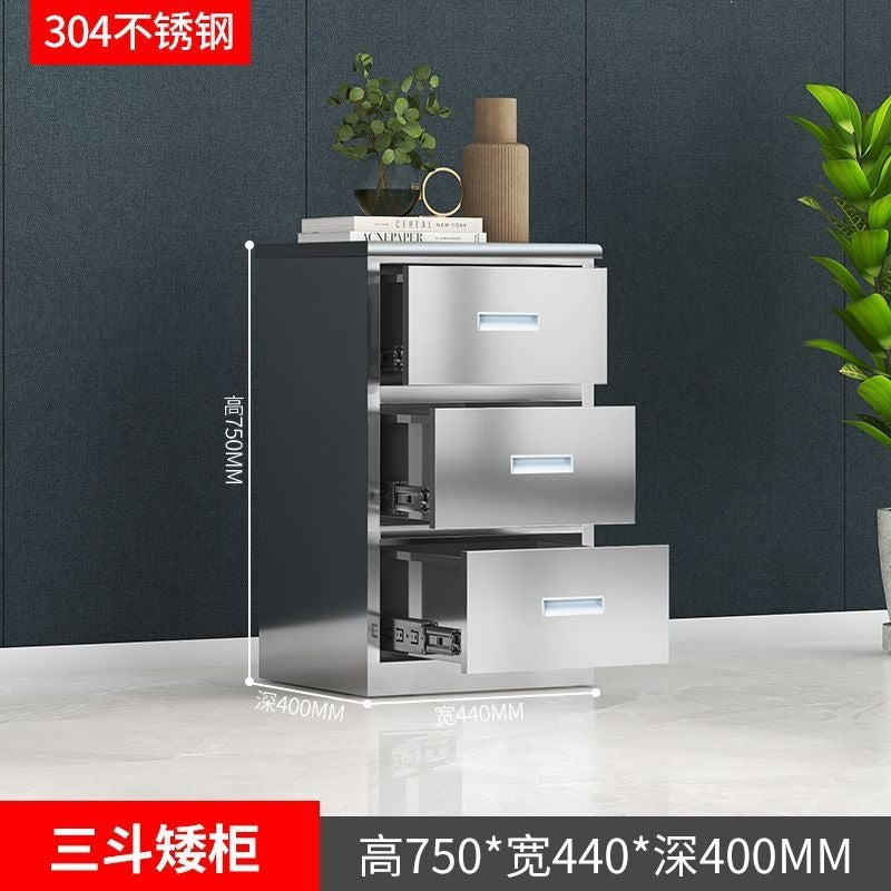 Stainless steel low cabinet office file cabinet document storage cabinet tool organizer cabinet cupboard drawer with lock filing cabinet