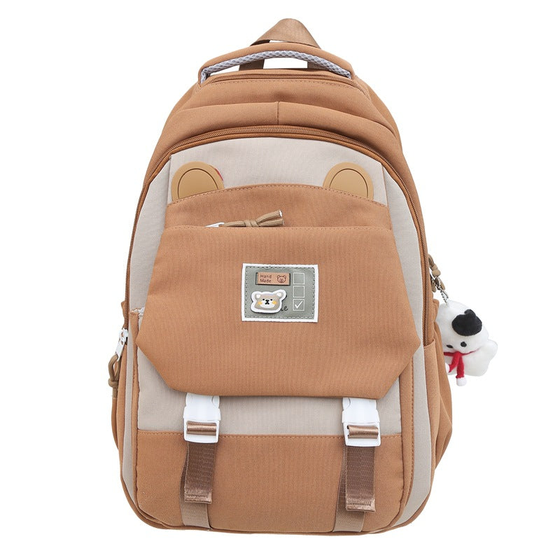 New schoolbag female college student high school student girl backpack simple burden reduction large capacity boys backpack