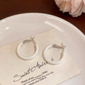 Summer dopamine color block enamel hoop earrings - women's luxury, high-end, elegant stud, hoop, and clip-on earrings