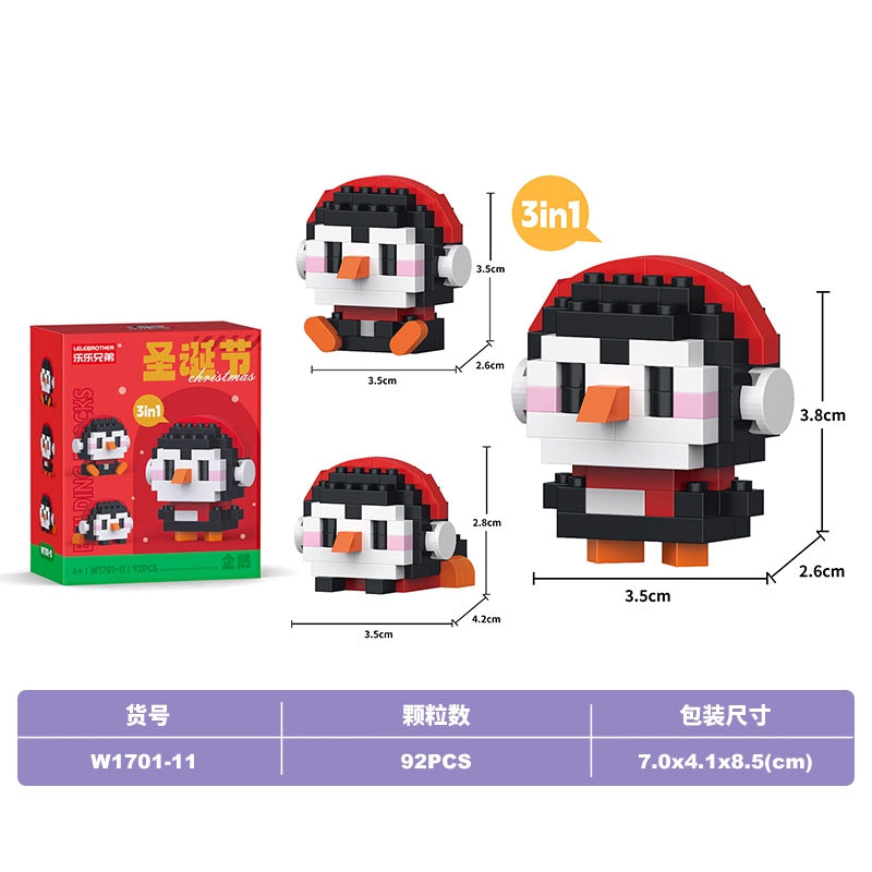 Compatible with lego bricks santa claus cartoon figure kids assembly educational christmas toy gift cross-border wholesale