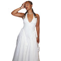 European and american style ins foreign trade women's sexy fashion halter neck solid color dress sleeveless pullover fairy dress