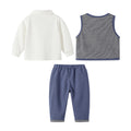Boys' spring/autumn  new british style vest, children's clothing, gentleman's preppy three-piece set for boys