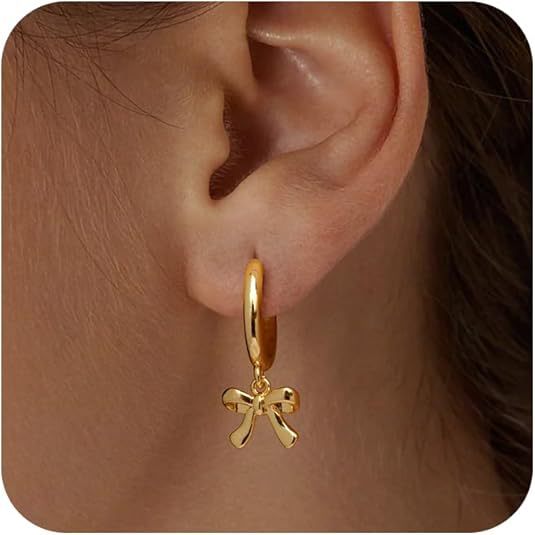 Export beautiful bows pendant earrings stylish ring earrings trendy new products for girls party holiday gifts