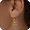 Export beautiful bows pendant earrings stylish ring earrings trendy new products for girls party holiday gifts