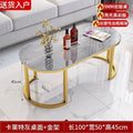 Thickened coffee table living room for home small apartmentaccessible luxury modern rock slab small table casual oval popularnordic coffee table