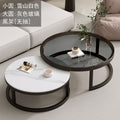 Affordable living room coffee table - new rock slab coffee table set for home living room, marble combination, round, light luxury modern style