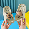 Slippers kidsbath bathroom slippers summer boys and girls cut out leaky non-smelly feet indoor for home soft bottom sandals