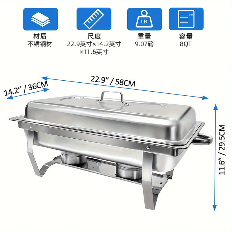 Amazon stainless steel buffet warmer - foldable flip-top square alcohol stove - food heating buffet stove - hotel dining stove