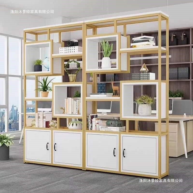Office screen partition bookshelf storage rack iron floor-standing flower rack decorative rack dining room living room entrance display rack