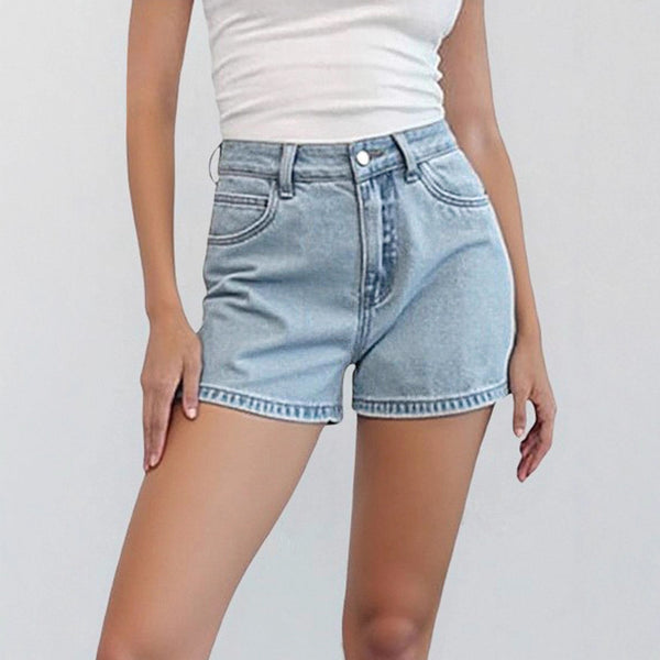 Cross-border American retro old washed mini denim shorts women's thin sexy wide-leg versatile hot pants