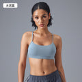 Adjustable straps backless sports bra women's running shockproof fitness bra barely-there yoga bra d25108