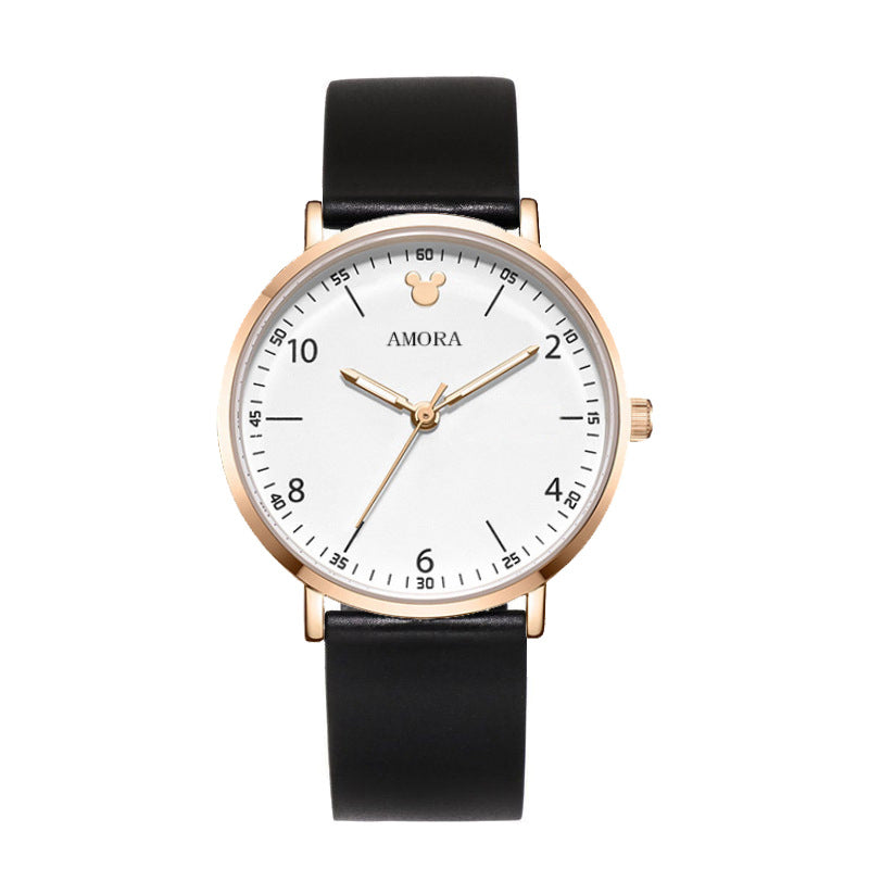 Amora casual women's watch - silent quartz watch for middle and high school students, perfect for exams - minimalist, stylish design with starry night luminous dial