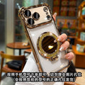 Electroplated four-corner airbag shockproof phone case for iphone 17, apple 14 glitter mirror magnetic stand protective cover