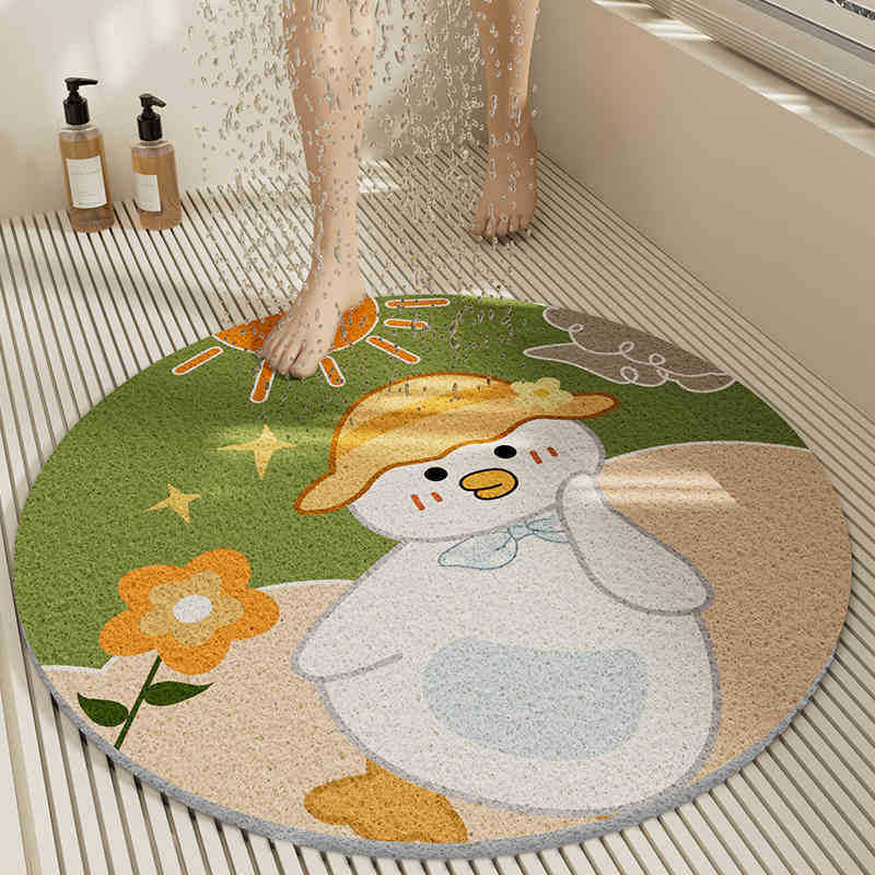 Special-shaped flower bathroom non-slip floor mat cut out wire loop shower room anti-fall foot mat bathroom bathtub drain foot mat