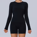 Amazon's new long sleeves yoga wear tight breathable elastic fitness wear professional training sportswear tops t-shirt