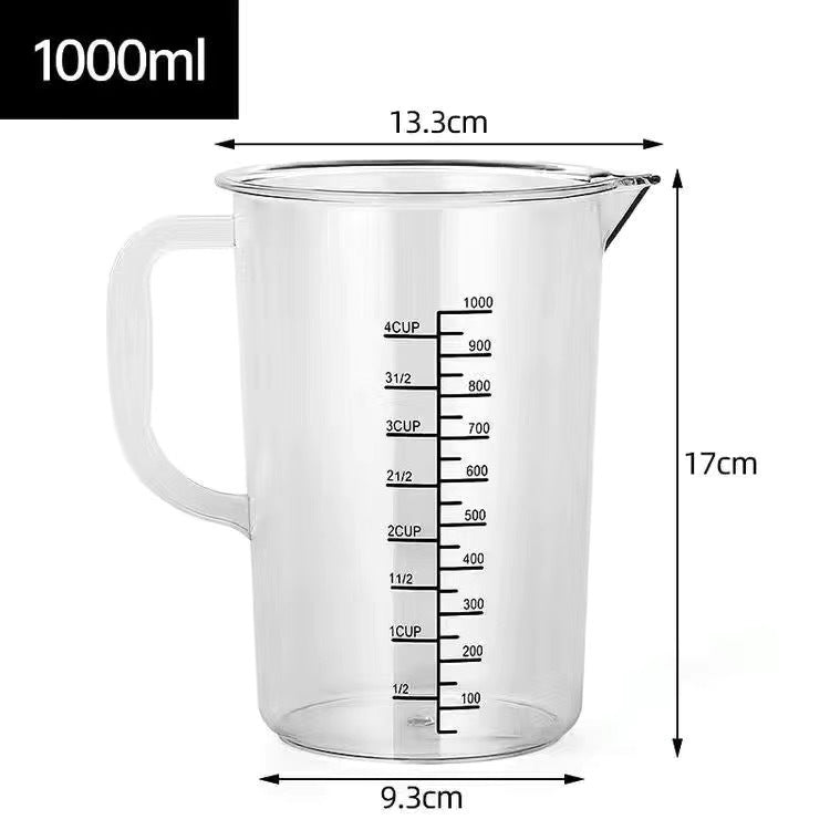 New acrylic printed scale plastic measuring cup double scale pc measuring water kettle thickened high temperature resistant milk tea shop utensils