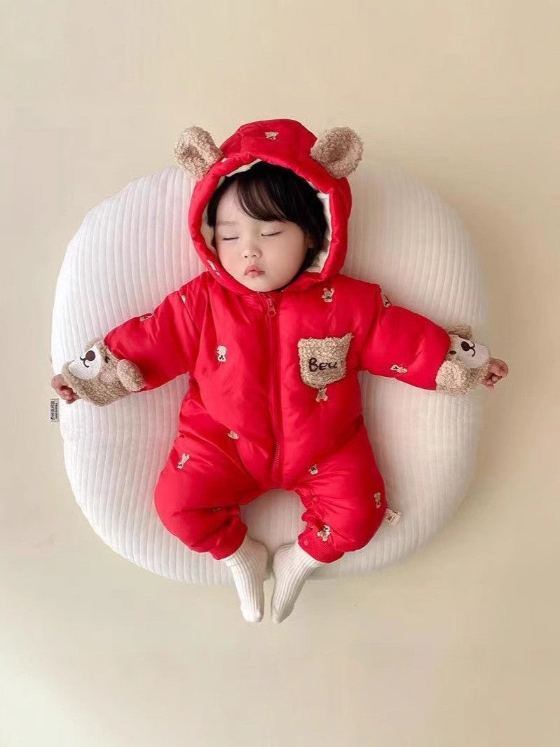 Baby clothes autumn winter clothing jumpsuit baby cotton clothing new year's greetings 100 days full moon clothing new year's fashion hot winter clothing