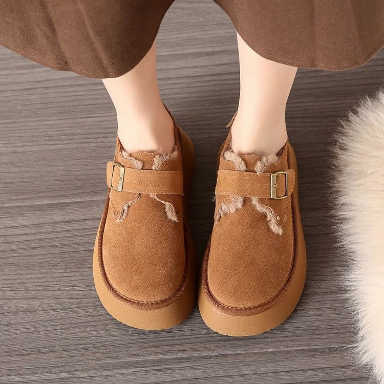 Thick solefleece-lined bean birkenstock shoes women's 2025new arrival autumn winter loafers birkenstock cotton shoes heattech snow boots