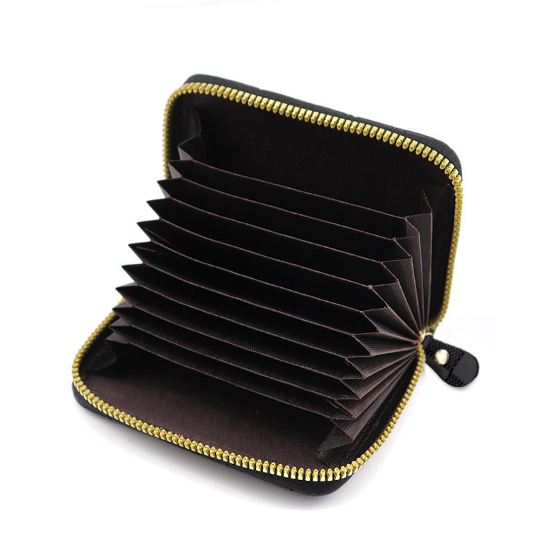 Plaid card bag, new  men and women's high-end sense, large-capacity document storage, casual card holder, zipper, change bag.