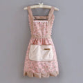 Apron female kitchen for home anti-fouling and stain-resistant work cute k-style princess floral waistband new arrival canvas