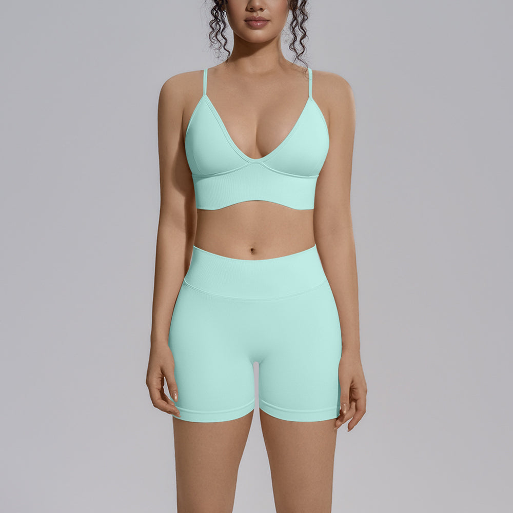Seamless cross-border yoga set: tummy control, slimming, quick-dry activewear for fitness, outdoor leisure, running, and sports - multi-piece set