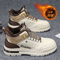 Boots men 2024new arrivalwinterfleece-linedheattech cotton shoes thick sole labor protection men's shoes leather men's workwear boots