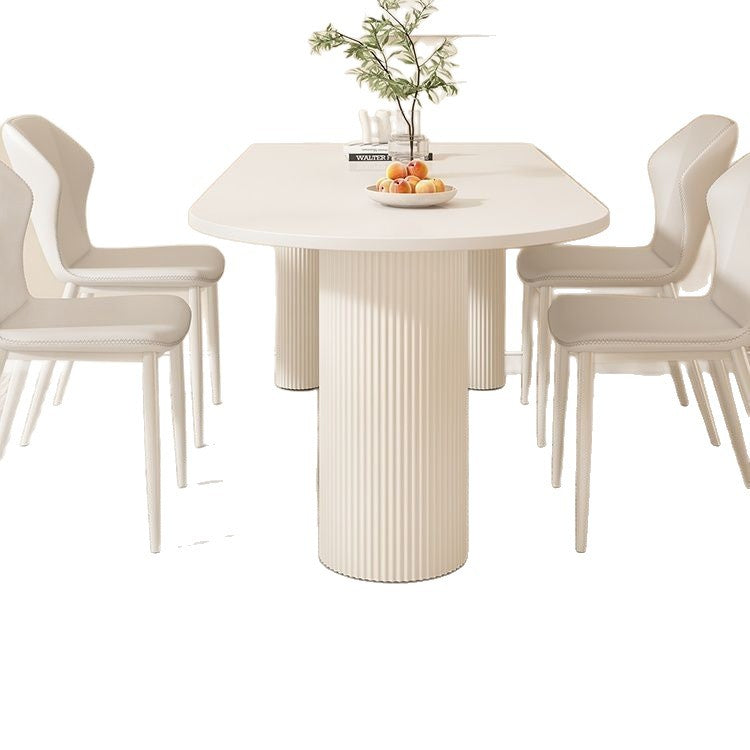 Rock slab dining table for homesmall apartmentaccessible luxurycasual rectangular dining island marble dining table and chair combination