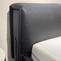 Italian normcore big black cow genuine leather bed classy house master bedroom designer 1.8m double bed soft headboard