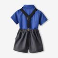 Boys' summer outfit set: new kids' short-sleeve shirt and overalls - stylish summer look for boys, includes tie (perfect for mid-sized children)