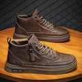 Men's shoes 2025 new spring collection: fleece-lined warm men's height-increasing casual leather shoes, spring business work british style trendy shoes