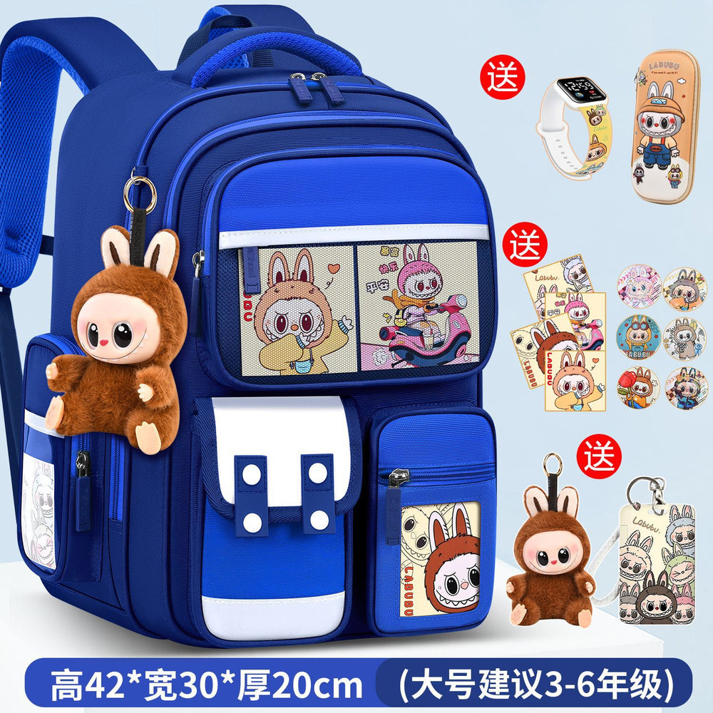 Labubu backpack - new 2026 model for elementary school students (grades 1-6). lightweight, spine-protecting, and load-reducing design for boys and girls