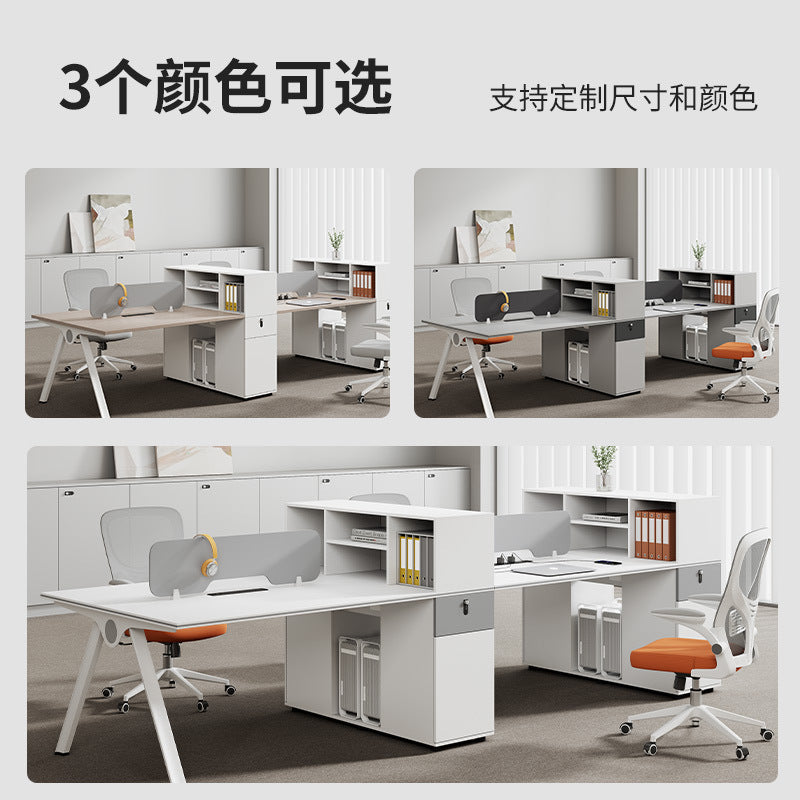 Saint li office desk and chair set - minimalist office table, staff desk, executive desk, high cabinet, workstation, booth desk