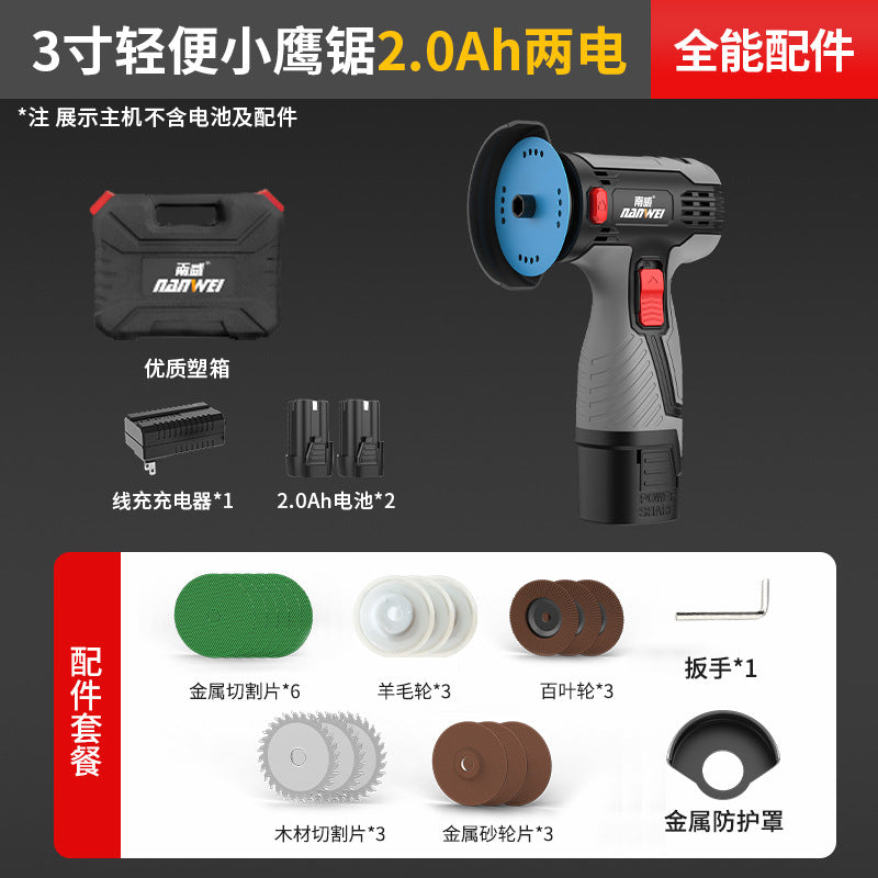 Wholesale nanwei lightweight little eagle saw lithium battery multi-purpose mini angle grinder small cutting and grinding electric seam cleaning machine