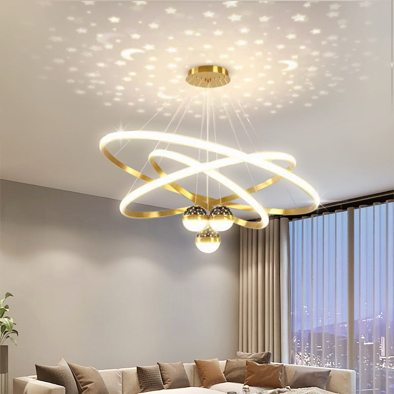 Living room chandelier crystal gypsy fish line lamp restaurant bed and breakfast lighting simple modern Nordic chandelier