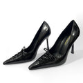 2026 fall/winter new arrival: black cutout strappy bow pointed-toe pumps - luxury, chic, and powerful women's high heels