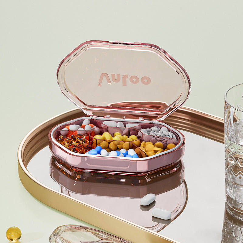 Portable carry-on small medicine box ins wind mini seven-day compartment medicine box, food-grade household medicine box