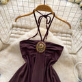 Light mature style haltertube top silm hot girl dress female summer waist slimming look a-line skirtelegant hip skirt