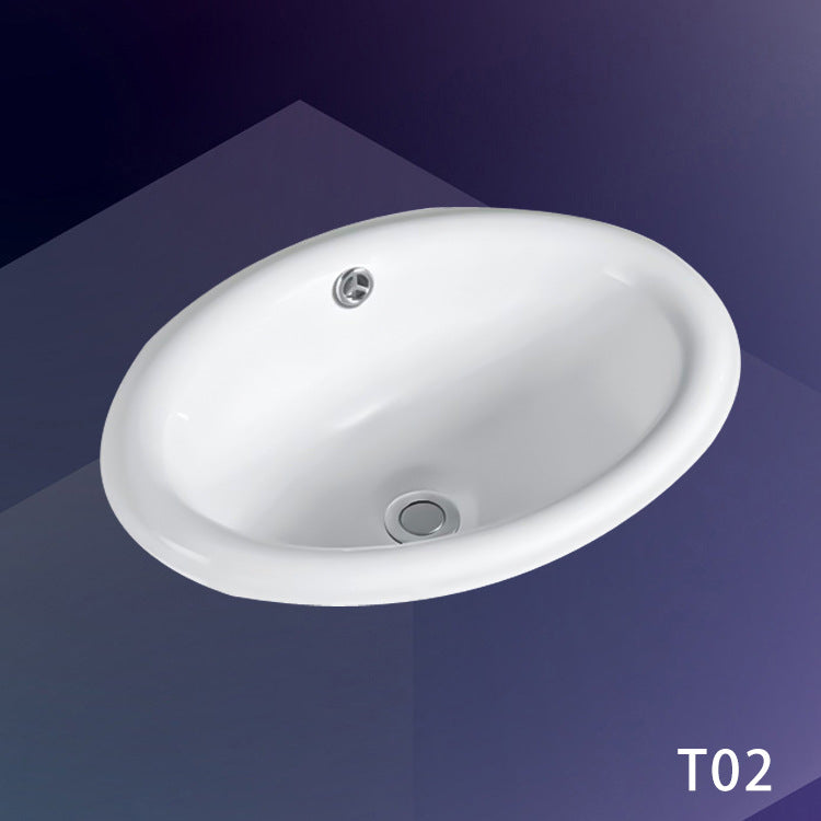 陶瓷台下盆嵌入式洗漱盆酒店民宿陶瓷洗一体盆家用洗手盆小户单盆