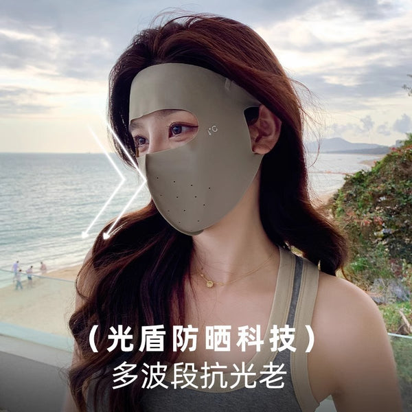 Premium ice silk full face shading breathable sunscreen mask women's summer UV protection kini ice silk sunscreen mask