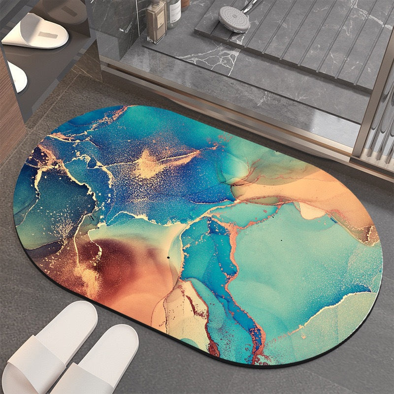 accessible luxury marble diatom mud floor mat bathroom absorbent mat quick-drying non-slip foot mat bathroom entrance floor mat