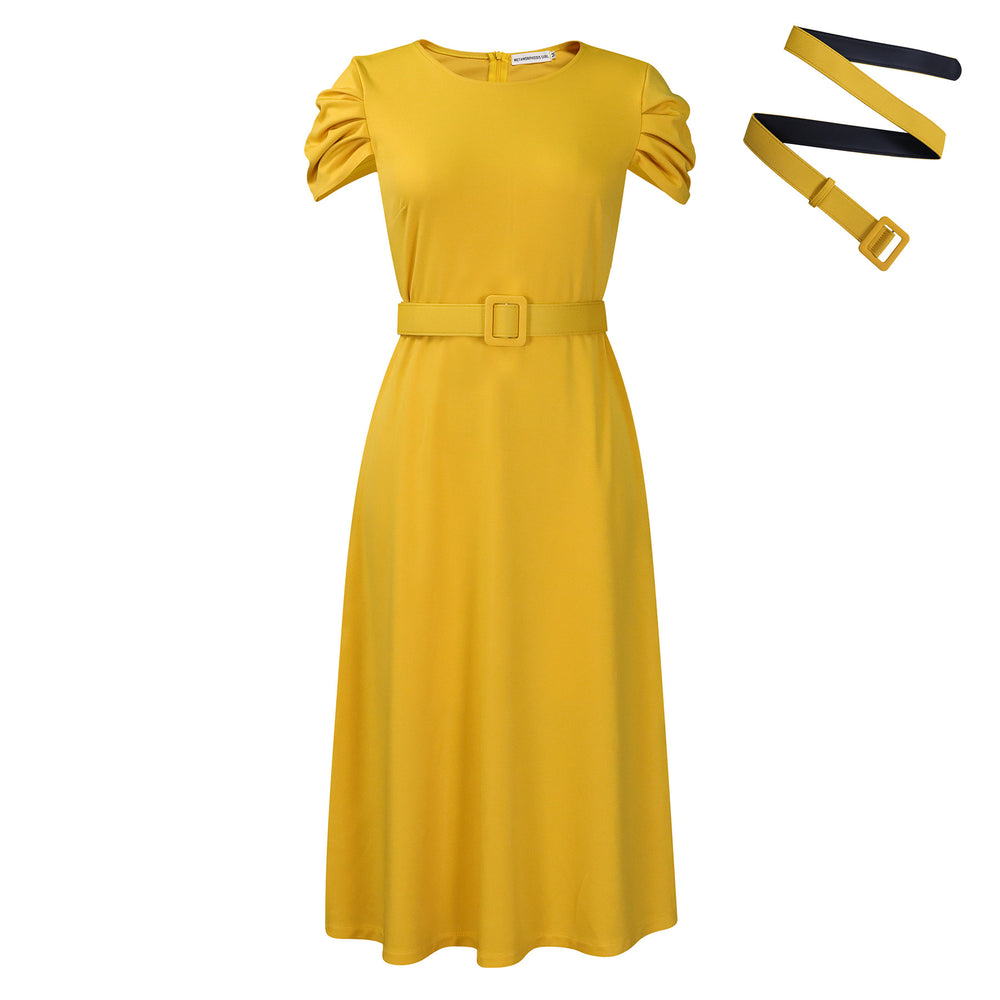 D484 women's foreign trade summer  new fashionable elegant short-sleeve irregular plus size african dress
