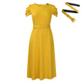D484 women's foreign trade summer  new fashionable elegant short-sleeve irregular plus size african dress