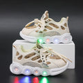 New  boys' and girls' breathable light-up mesh sneakers - trendy illuminated kids' shoes
