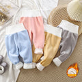 Kidsheattech pants baby fleece-lined long johns fall and wintergirl boys thickened high waist belly pants baby bottom pajamas